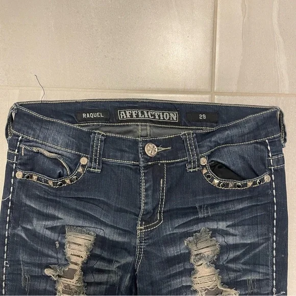 Affliction Raquel Skinny Women’s Jeans Size 29 - Distressed - Picture 5 of 16
